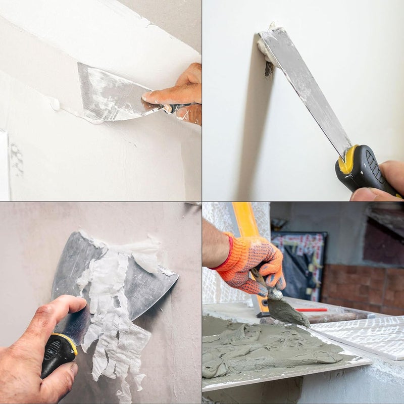 Smafixt Putty Knife Scraper Set, 2" 4" Spackle Knife 2Pack, Stainless Steel Paint Scraper for Drywall Repairing and Clearing, Wallpaper Removal, Putty Applying, Plaster Scraping - Image 5